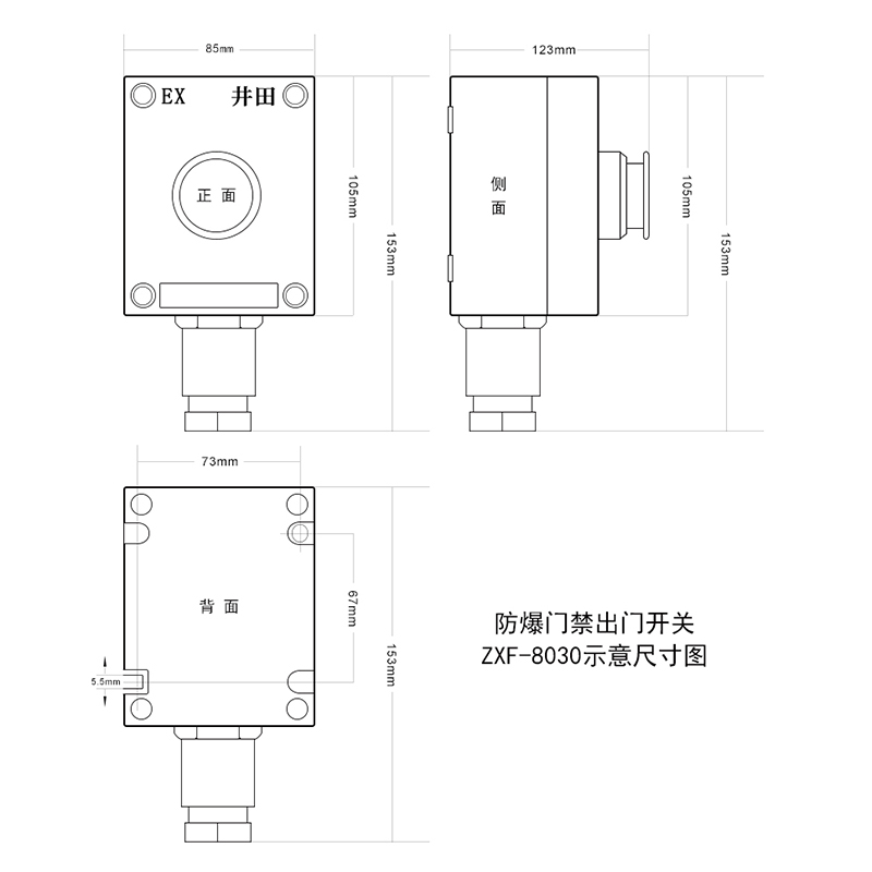 井田防爆防腐带开关按钮 ZXF-8030 产品参数